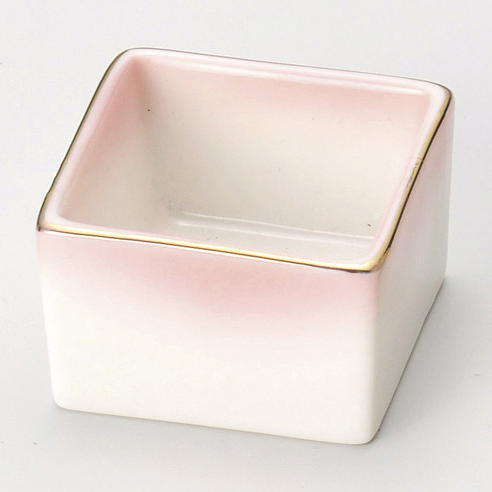 [종지나라]13338-419 일본 사각 종지-핑크 / 5.7×5.7×3.7㎝